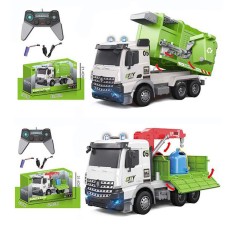 Сміттєвоз 28 см 1:14 р/к на акумуляторі зі світлом, рухомими деталями та USB, в асортименті, у коробці 43х21,5х13 см