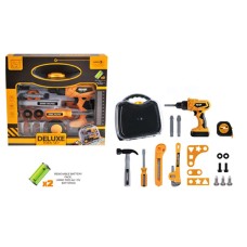 Іграшковий набір інструментів з 19 елементів у чемодані, на батарейці, у коробці 30,5х28х8 см