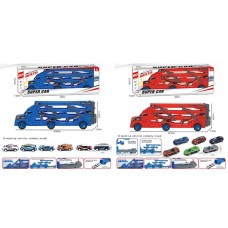 Трейлер 35,5 см з рухомими деталями та 3 машинками, в асортименті, у коробці 35,5х12х7,5 см