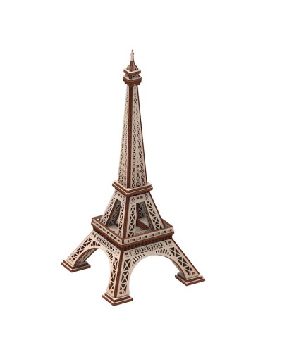 Дерев'яний 3D-конструктор «Ейфелева вежа» на 78 деталей у коробці 24х18х3 см, ТМ Умняшка