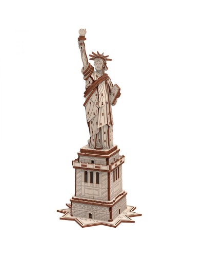 Дерев'яний 3D-конструктор «Статуя Свободи» на 109 деталей у коробці 24х18х3 см, ТМ Умняшка