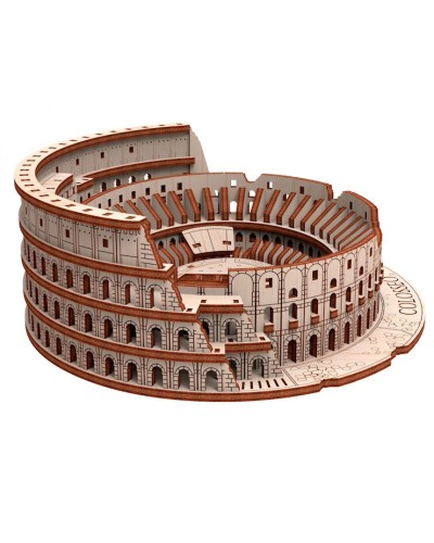 Дерев'яний 3D-конструктор «Колізей у Стародавньому Римі» на 305 деталей у коробці 24х18х3 см, ТМ Умняшка