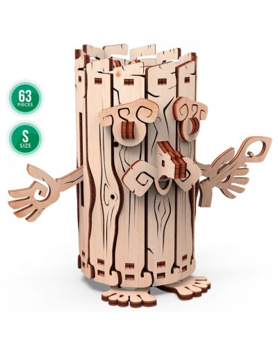 Дерев'яний 3D-конструктор «Скарбничка Лісовичок» на 63 деталі у коробці 24х18х3 см, ТМ Умняшка