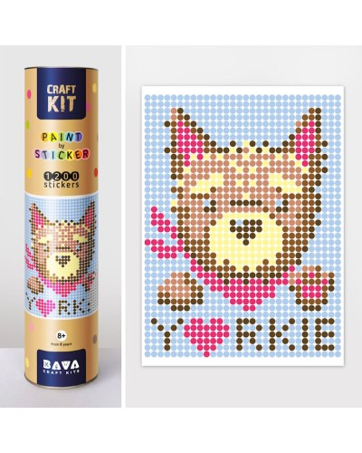 Картина за номерами «Йорк» з наліпками 1200 стікерів, у тубусі 33х48 см, ТМ Умняшка