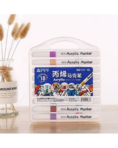 Набір акрилових скетч маркерів «Art» на 18 кольорів у пластиковому контейнері, ТМ J.Otten