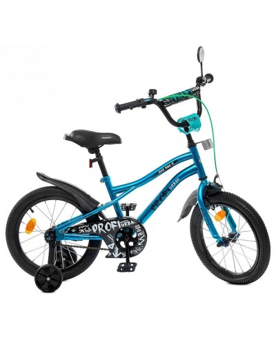 Велосипед «PROF1 Urban» з колесами 18 дюймів дзвінком ліхтарем дзеркалом та багажником, бірюзовий