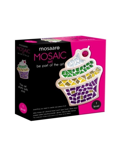 Набір для творчості «Кришталеве скло-мозаїка. Кекс» з основи та додаткових складових, у коробці 22х6х22 см, ТМ Vladi Toys