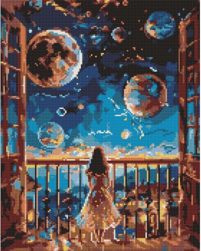 Набір з алмазною мозаїкою «Мрійлива ніч» 40х50 см, ТМ Ідейка