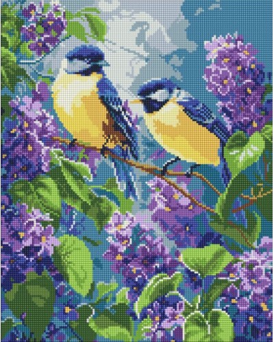 Набір з алмазною мозаїкою «Весняний дует» 40х50 см, ТМ Ідейка