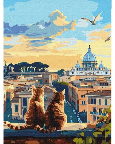 Картина за номерами «Котики у Римі» 30х40 см, ТМ Ідейка