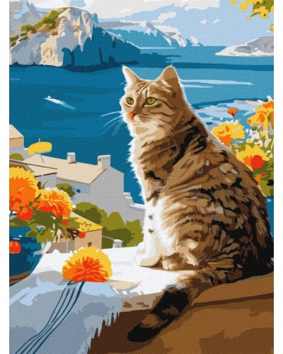 Картина за номерами «Мрійливий котик» 30х40 см, ТМ Ідейка