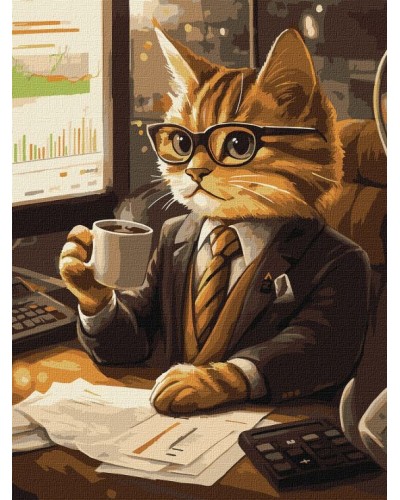 Картина за номерами «Кіт-бізнесмен» 30х40 см, ТМ Ідейка