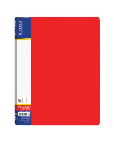 Папка пластикова А4 з 20 файлами червона, ТМ Economix