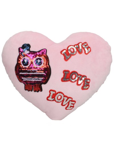 М`яка іграшка-подушка «Серце Сова» 25х20 см, ПП Копиця