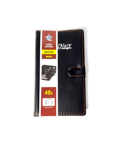 Блокнот 17,5х10 на 80 аркушів у клітинку на кнопці з ручкою та обкладинкою зі шкірзаму, ТМ Leader