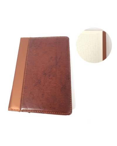 Блокнот А5 на 145 аркушів у клітинку з обкладинкою зі шкірзаму, ТМ Leader