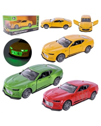 Машина 12 см 1:32 металева зі світлом та дверима, що відчиняються, на батарейці, в асортименті, у коробці 15х6,5х7 см, АВТОПРОМ