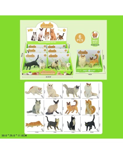 Фігурка «Котик» 14х7х10 см по 2 фігурки на планшетці, в асортименті, по 6 планшеток у боксі 29,9х11х25 см.