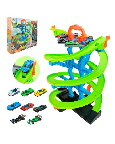 Трек 53х35х37 см та 8 машинок, у коробці 46х9х40,5 см