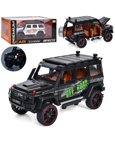 Машина «Джип» 22 см 1:22 металева зі звуком, світлом та дверима, що відчиняються, на батарейці, в асортименті, 29х14.5х15 см, Автосвіт
