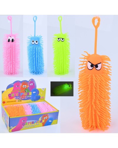 Антистрес «Гусінь» 20 см зі світлом, на батарейці, в асортименті, у дисплеї 33х10х19 см