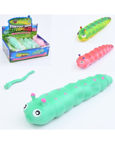 Антистрес «Гусінь» 15 см тягнеться, в асортименті, у пакеті, 12 шт у дисплеї 24,5х7х17 см