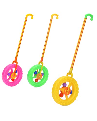 Каталка-тріскачка «Колесо» 20 см на паличці 40 см, в асортименті, у пакеті 23х24х4 см