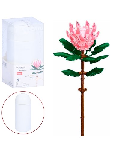 Конструктор «Королівська протея» 39 см на 219 деталей у колбі, у коробці 9,5х22х9,5 см, Sluban