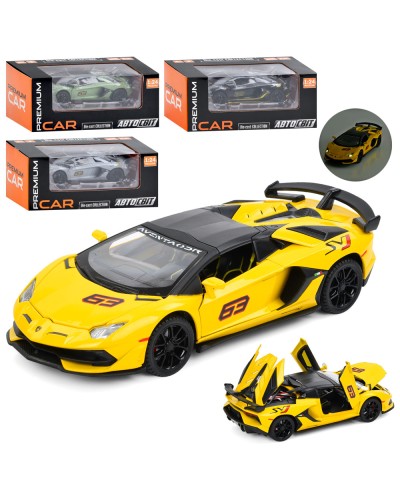 Машина Автосвіт, 1:24, метал, інерц, 21,5 см, звук, світло, двері/капот/багажник, колеса гумові, 4 кол, 26- 10,5- 14 см