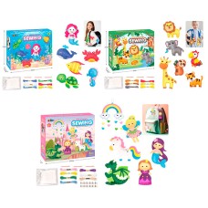 Набір для творчості «Поший сам іграшку»: фетр, нитки, пластикові голки, наповнювач, в асортименті, у коробці 25х21х5 см