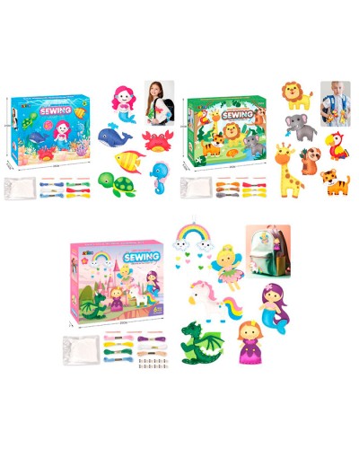 Набір для творчості «Поший сам іграшку»: фетр, нитки, пластикові голки, наповнювач, в асортименті, у коробці 25х21х5 см