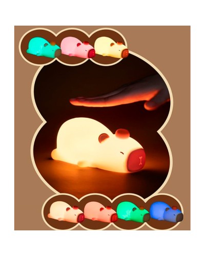 Нічник «Kaпібара» 14,8х9х7,1 см на акумуляторі з USB, таймером та 2 режимами роботи, у коробці 15х7,5х9 см