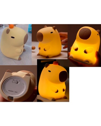 Нічник «Kaпібара» 12,5х9х11 см на акумуляторі з USB, таймером та 2 режимами роботи, у коробці 11х12,5х9 см