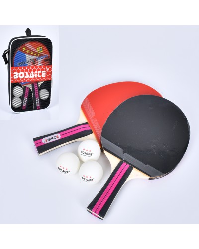 Набір для настільного тенісу: 2 ракетки по 26 см та 3 кульки по 40+мм, у чохлі 17х8х3 см