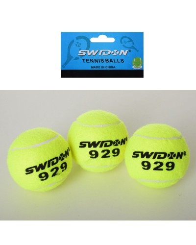 Тенісний м'ячик 65 мм, 3 шт у пакеті 12х28х6,5 см