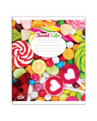 Зошит на 18 аркушів у клітинку «Солодощі» №2553, ТМ Brisk