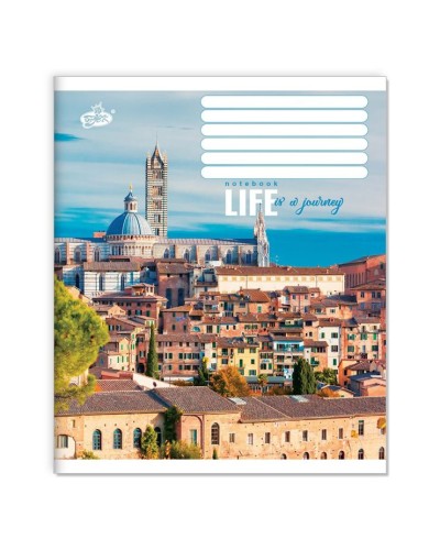 Зошит на 36 аркушів у клітинку «Життя - це подорож» №2576, ТМ Brisk