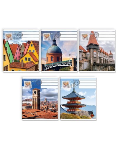 Зошит на 60 аркушів у лінію «Навколо світу», №3533, ТМ Gold Brisk