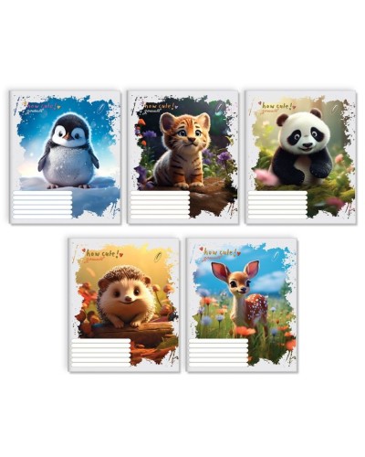 Зошит на 12 аркушів у лінію «Малеча», № 0025, Пір'їнка