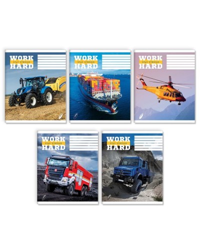 Зошит на 24 аркуші у лінію «Робочі машини», № 0136, Пір'їнка