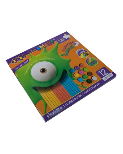 Пластилін на 12 кольорів, 240 г, SMART Line