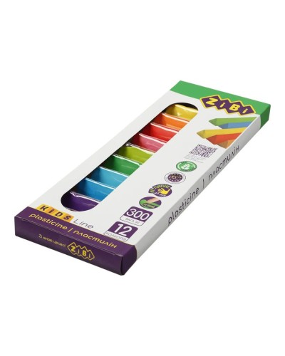 Пластилін на 12 кольорів, 300 г, ТМ ZiBi