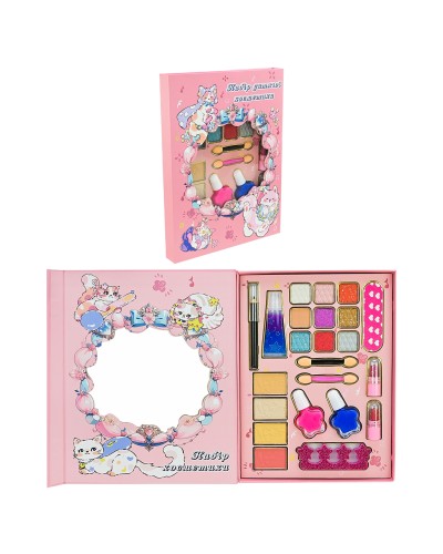 Дитяча косметика: лак, палетка тіней для повік, помада, у коробці 17х2,3х22,9 см