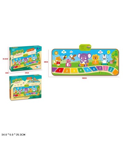 Килимок «Animals» 100х45 см музичний зі звуками тварин, назвами кольорів, нотами та рахунком, на батарейці, у коробці 34х5х25,3 см