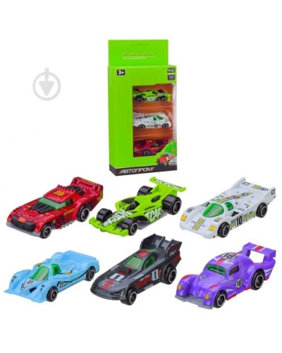 Набір з 3 металевих машин, в асортименті, у коробці 22,5х11х4,2 см, АВТОПРОМ