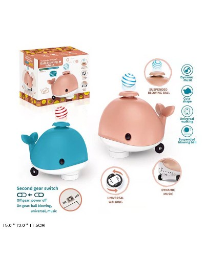 Машинка «Кит» музична зі світлом та кулькою що літає завдяки потоку повітря, на батарейці, в асортименті, у коробці 15х13х11,5 см