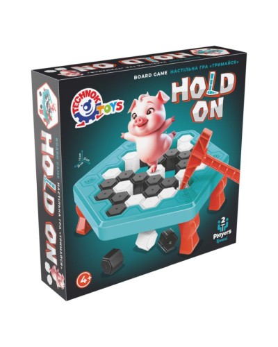 Гра настільна «Тримайся, малюк»: ігрове поле, 2 молоточки та фігурка, у коробці 25,5х25х6 см, ТМ Технок