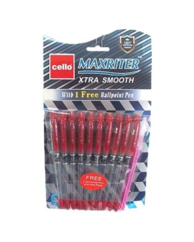 Ручка масляна «Maxriter» червона з додатковою, ТМ Cello