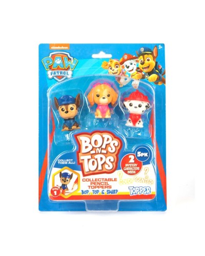 Набір колекційних фігурок-топерів SAMBRO серії «Bop n Tops. Щенячий патруль», колекція з 21 елементу, в асортименті, на планшетці 16х4х21 см