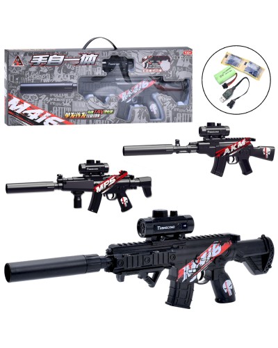 Іграшковий автомат 53 см на акумуляторі з USB та водними кулями, в асортименті, у коробці 57х22х6 см